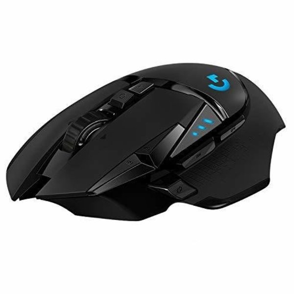 Logitech G502 Lightspeed Wireless Gaming Mouse, Hero 25K Sensor, 25,600 DPI, RGB, Adjustable Weights 910-005567